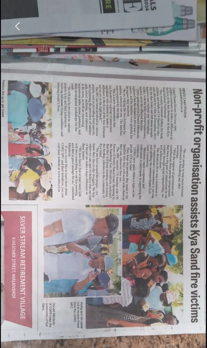 Newspaper coverage of Kya Sand fire relief