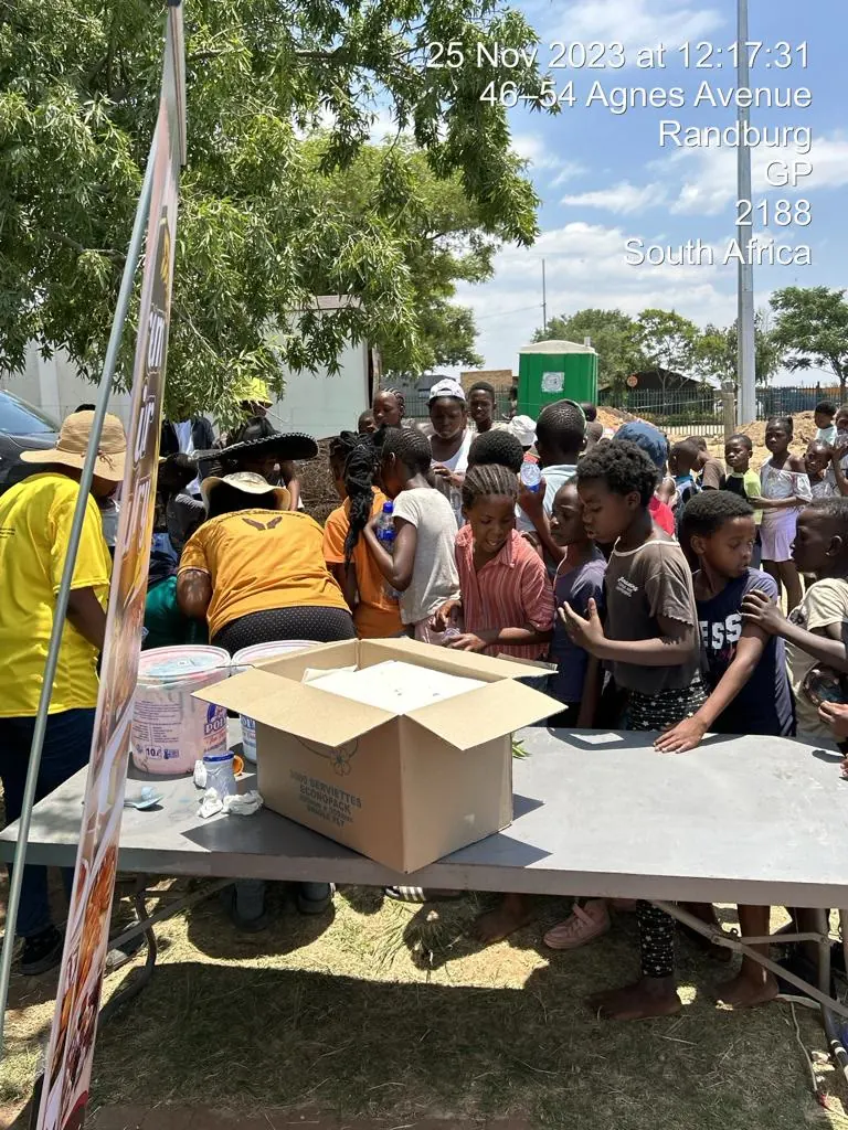 Volunteers preparing hygiene packs